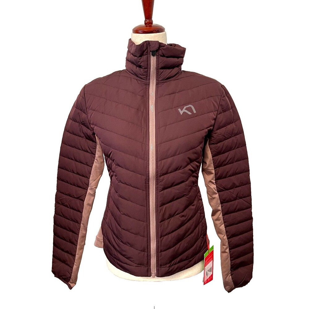 NWT Kari Traa Women's S Eva Down Puffer Jacket Coat Zip Syrup Quilted Stretch